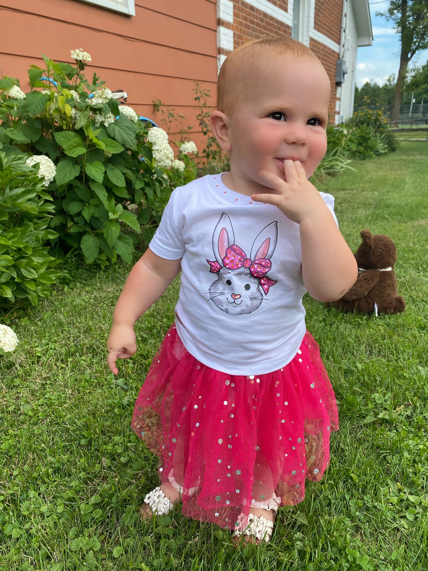 Pink Bow Bunny Tee