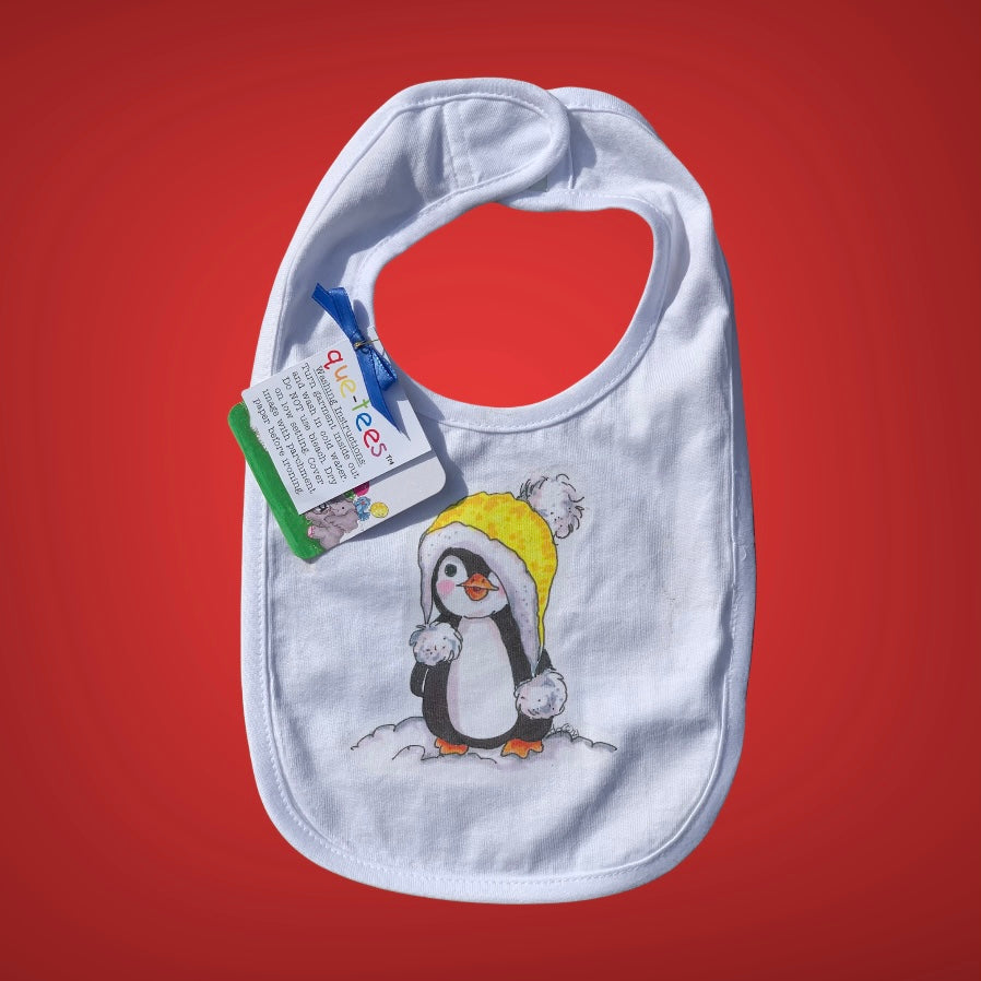 "winter" yellow hat penguin bib