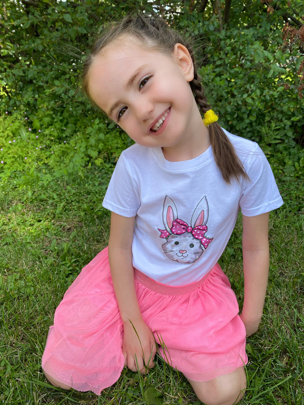 Pink Bow Bunny Tee
