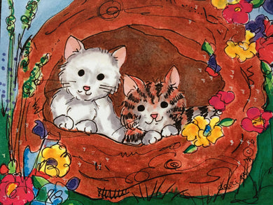 Cats in Basket Greeting Card